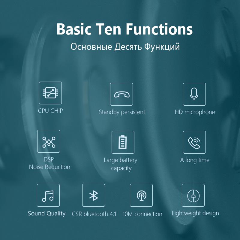 Bluetooth Wireless Headsets With Microphone NFC Rotation In-Ear Earphone Noise Canceling