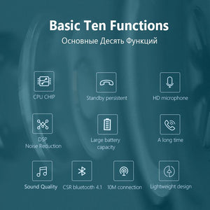 Bluetooth Wireless Headsets With Microphone NFC Rotation In-Ear Earphone Noise Canceling