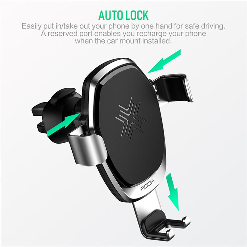 QI Wireless Charger Gravity Car Holder 10W, for iPhone X 8 Plus Samsung Galaxy S8 Note 8 Quick Charge Fast Charging Pad