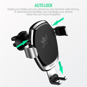 QI Wireless Charger Gravity Car Holder 10W, for iPhone X 8 Plus Samsung Galaxy S8 Note 8 Quick Charge Fast Charging Pad