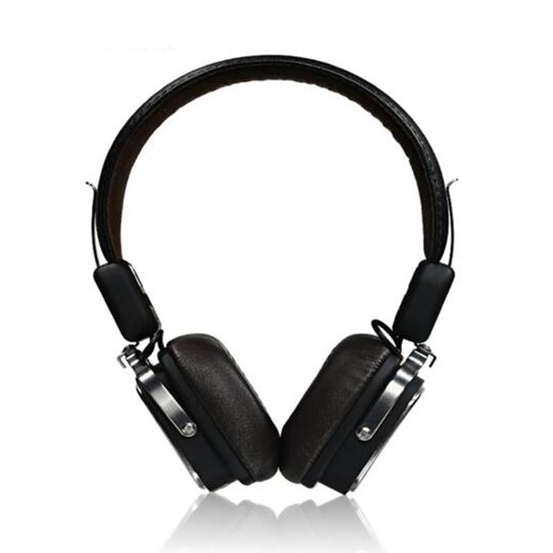 Bluetooth headphone wireless stereo bass fold earbuds Classical leather comfort ear pad headset with MIC