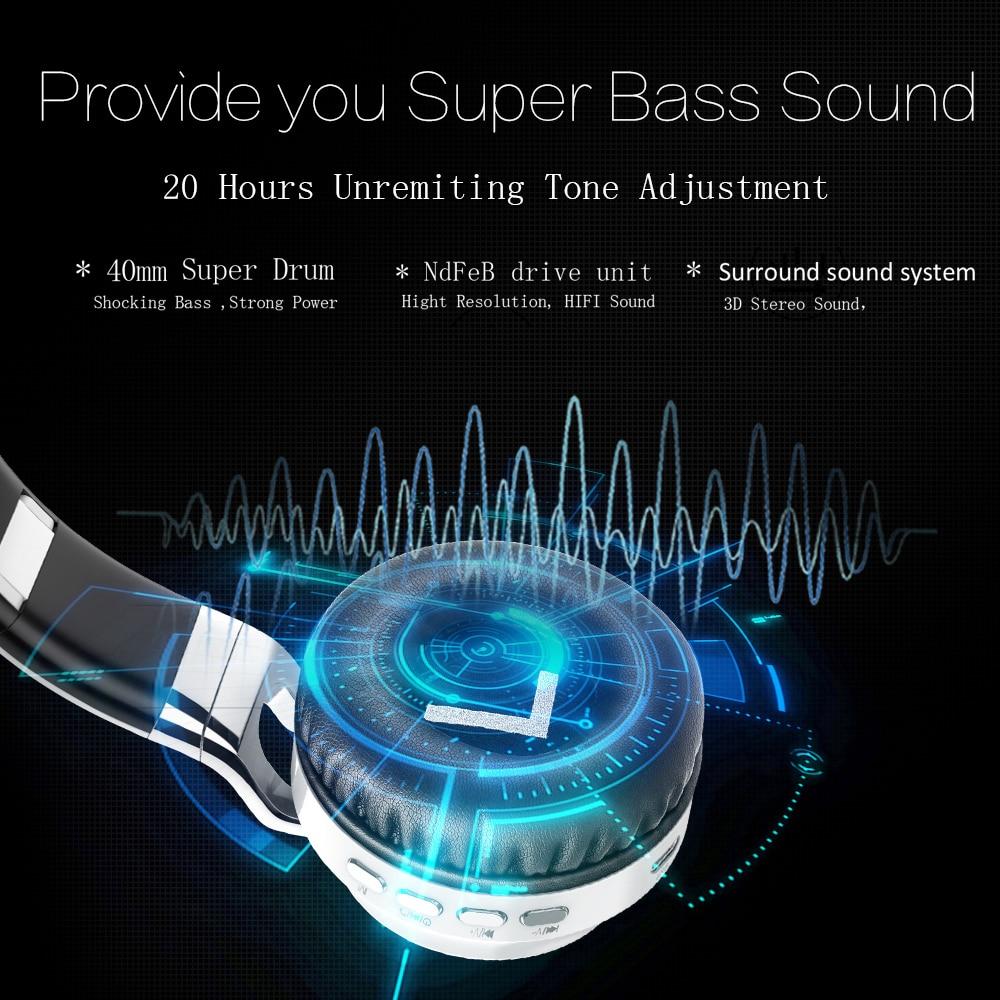Bass Wireless Headphones 7 Colors Glow With MIC Support TF Card