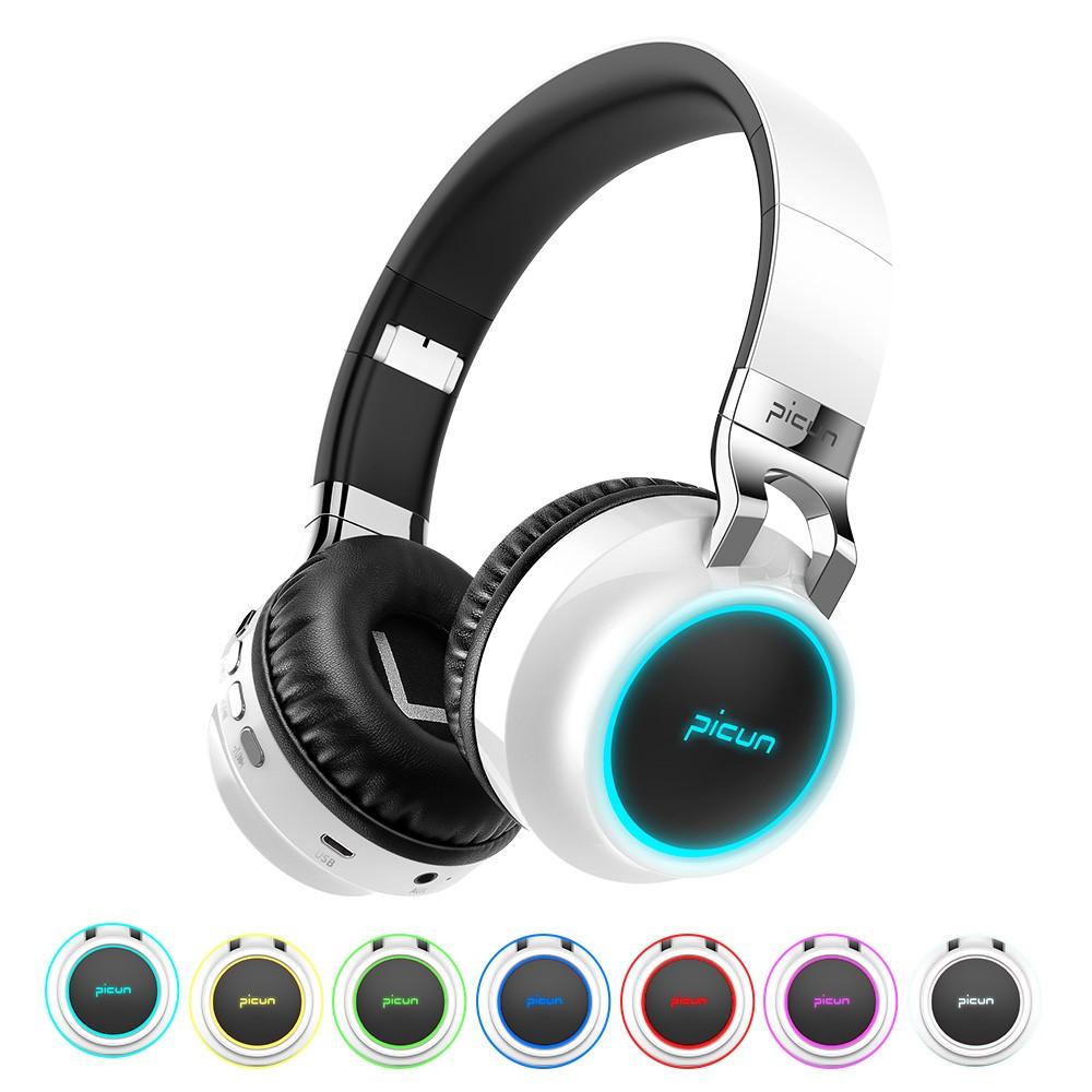 Bass Wireless Headphones 7 Colors Glow With MIC Support TF Card