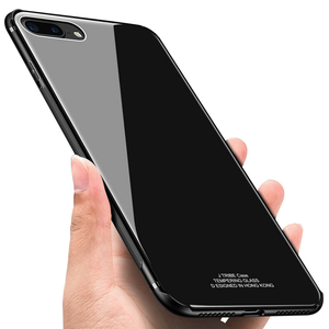 Luxury Soft TPU+Rigid Glass PC Back Cove Case For iPhone Anti-knock