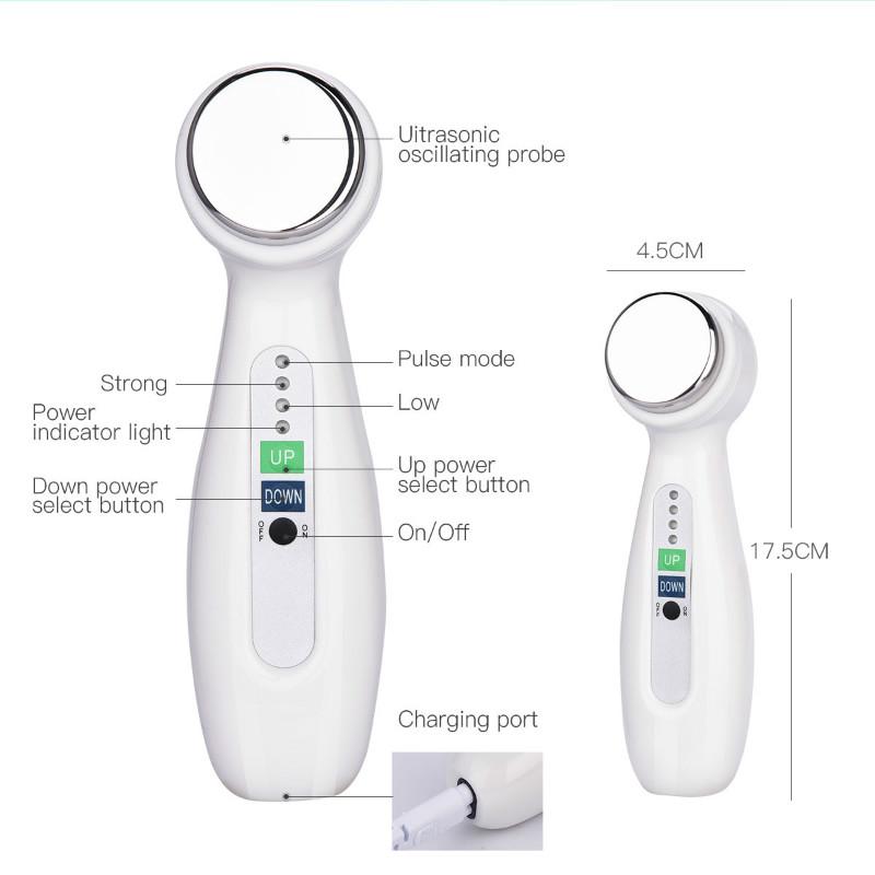Ultrasonic Body Vibration Massager Beauty Instrument Wrinkle Acne Remover Face Lift Facial Skin Care Device Machine