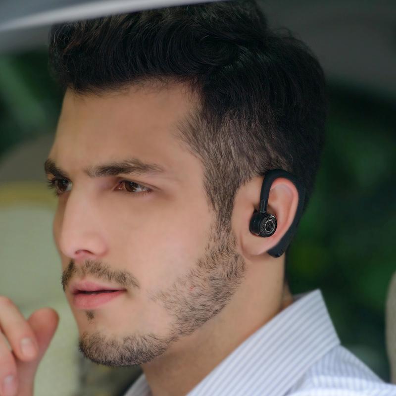 Handsfree Wireless Bluetooth Earphones Noise Cancelling Headset with Mic for Driver Office Sports