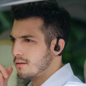 Handsfree Wireless Bluetooth Earphones Noise Cancelling Headset with Mic for Driver Office Sports