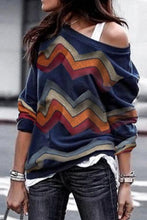 Load image into Gallery viewer, Zraus SIZESE Casual Wave Striped T-shirt