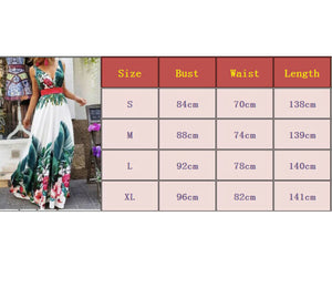 Lady Summer Holiday Floral Beach Boho Maxi V Neck Print Dress Evening Party Sundress
