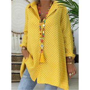 Fashion Women Ladies Casual Shirts 2019 Fashion Long Sleeve Polka Dot Tops Blouse