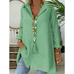 Fashion Women Ladies Casual Shirts 2019 Fashion Long Sleeve Polka Dot Tops Blouse