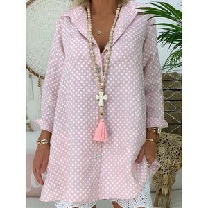 Fashion Women Ladies Casual Shirts 2019 Fashion Long Sleeve Polka Dot Tops Blouse