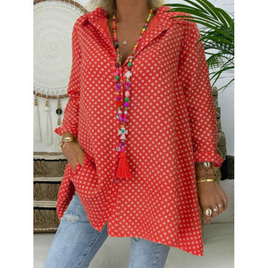 Fashion Women Ladies Casual Shirts 2019 Fashion Long Sleeve Polka Dot Tops Blouse