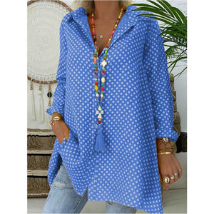 Fashion Women Ladies Casual Shirts 2019 Fashion Long Sleeve Polka Dot Tops Blouse