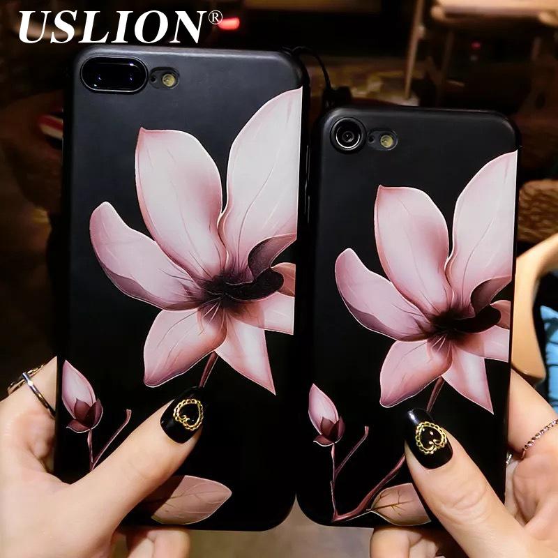 Fashion 3D White Flower Paint Case Vintage Soft TPU Back Cover Cases Coque For iPhone *20% OFF* - ColaPa - Discover Hot Mobile Accessories Online