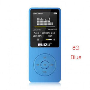 100% original English version Ultrathin MP3 Player with 8GB storage and 1.8 Inch Screen can play 80h, Original RUIZU X02