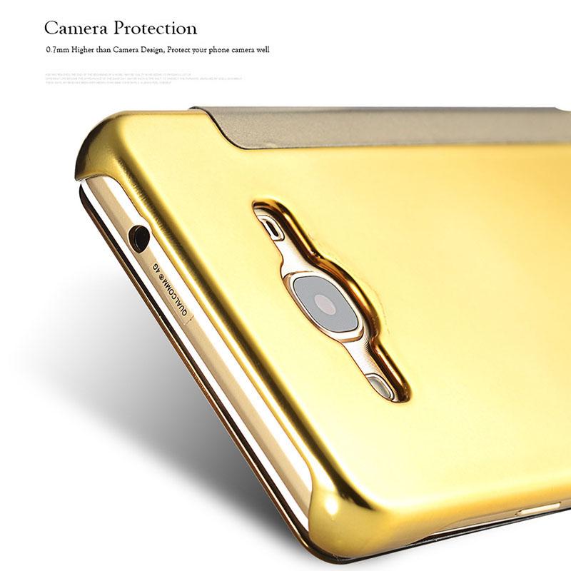 Clear View Flip Slim PC Electroplating Mirror Phone Cases For Samsung