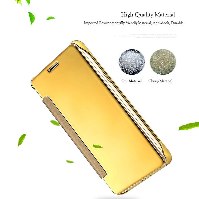 Clear View Flip Slim PC Electroplating Mirror Phone Cases For Samsung
