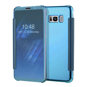 Clear View Flip Slim PC Electroplating Mirror Phone Cases For Samsung