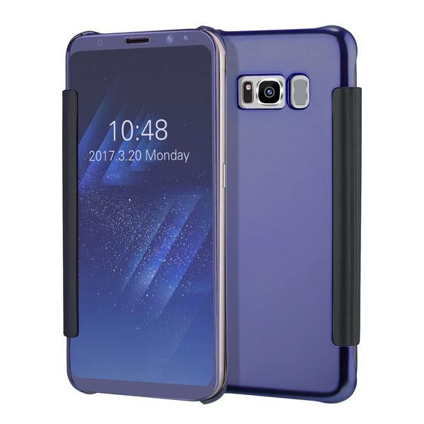 Clear View Flip Slim PC Electroplating Mirror Phone Cases For Samsung