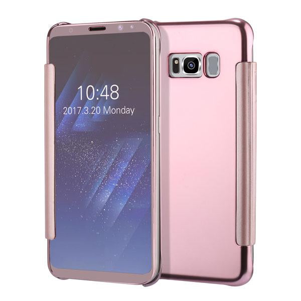 Clear View Flip Slim PC Electroplating Mirror Phone Cases For Samsung