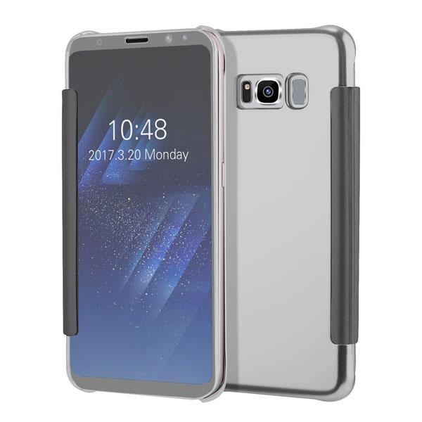 Clear View Flip Slim PC Electroplating Mirror Phone Cases For Samsung
