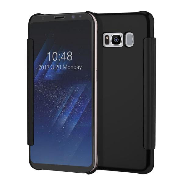 Clear View Flip Slim PC Electroplating Mirror Phone Cases For Samsung
