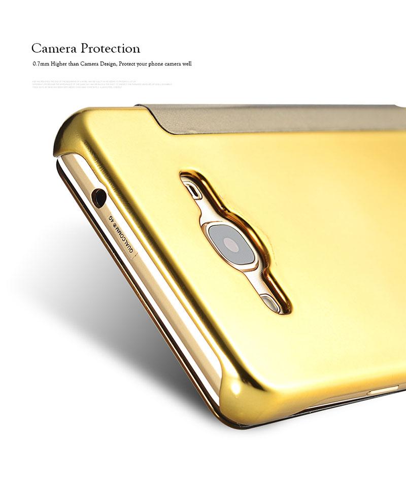 Clear View Flip Slim PC Electroplating Mirror Phone Cases For Samsung