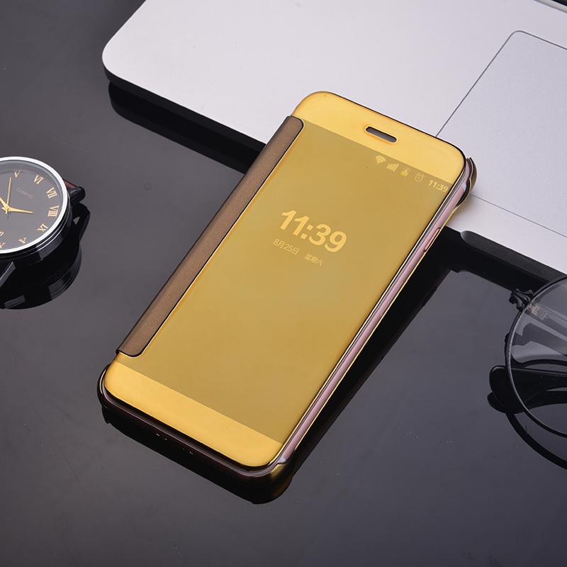 Clear View Flip Slim PC Electroplating Mirror Phone Cases For Samsung