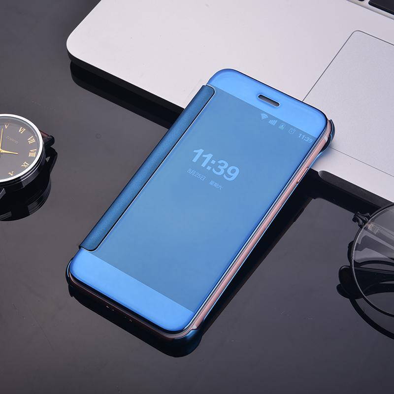 Clear View Flip Slim PC Electroplating Mirror Phone Cases For Samsung