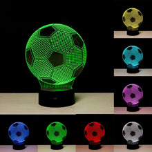 Load image into Gallery viewer, Creative 3D illusion Lamp LED Night Lights 3D football Discoloration Colorful Atmosphere Lamp Novelty Lighting