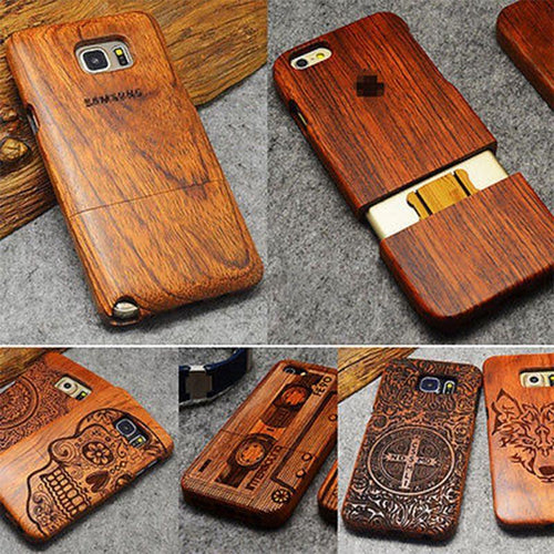 Wood Case For Samsung Galaxy S5 S6 S7 S8 Edge Plus Note7 5 4 3 100% Natural Carving iPhone 7 6 6S Plus 5 5S SE Cover - ColaPa - Discover Hot Mobile Accessories Online