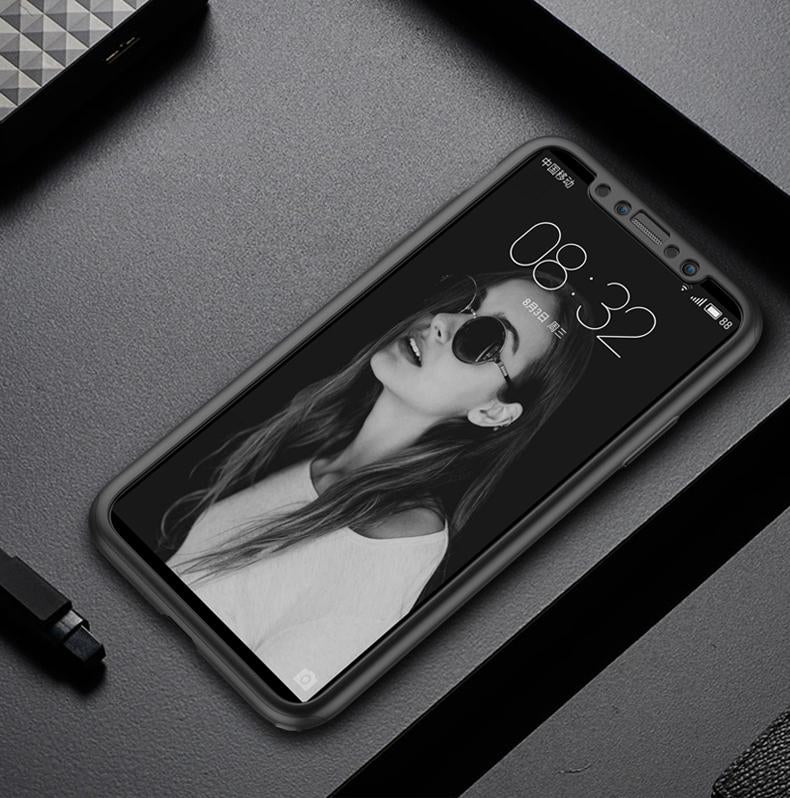 New cover front back full protect with screen protector glass for iphone X