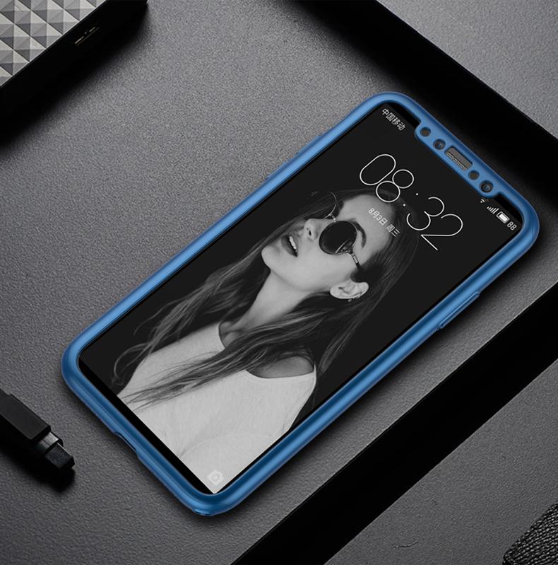 New cover front back full protect with screen protector glass for iphone X