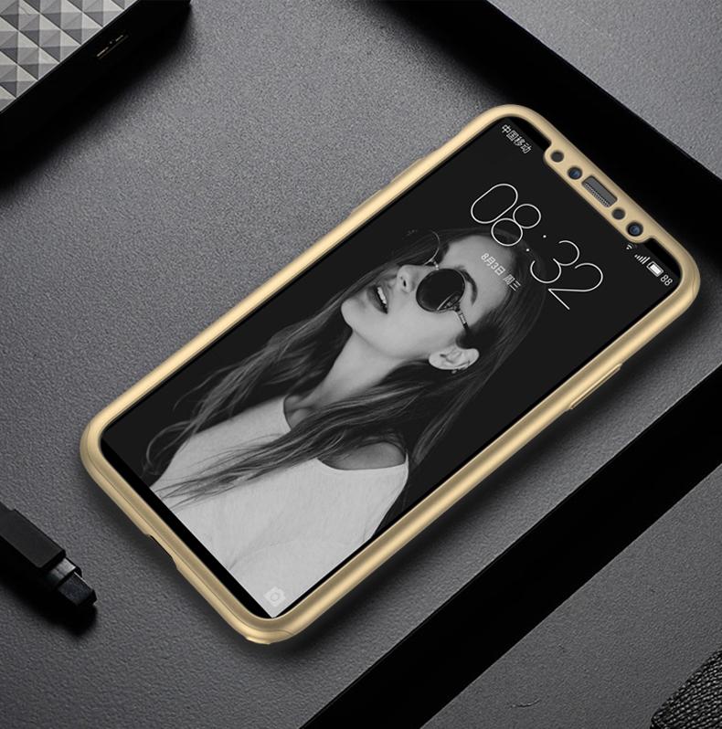 New cover front back full protect with screen protector glass for iphone X