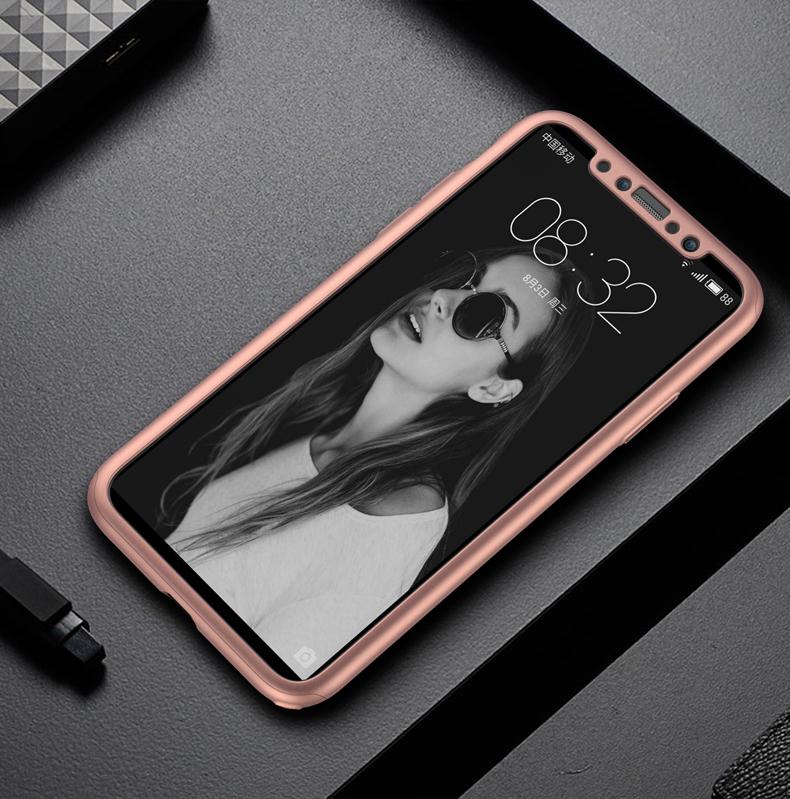 New cover front back full protect with screen protector glass for iphone X