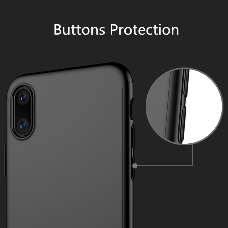 New cover front back full protect with screen protector glass for iphone X