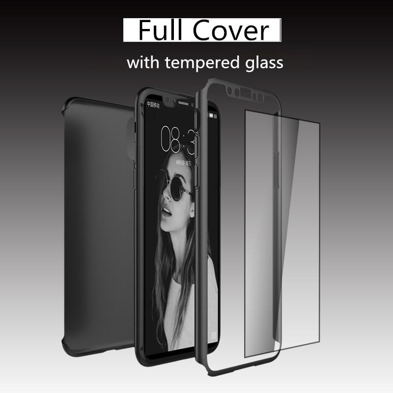 New cover front back full protect with screen protector glass for iphone X