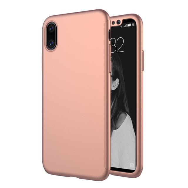 New cover front back full protect with screen protector glass for iphone X