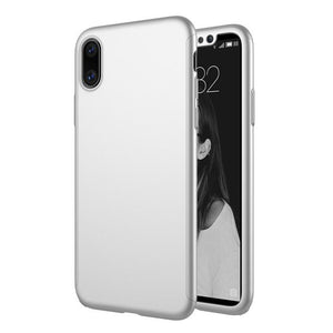 New cover front back full protect with screen protector glass for iphone X