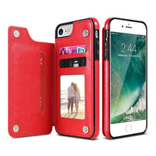 Load image into Gallery viewer, Retro PU Leather Case For iPhone X 6 6s 7 8 Plus Multi Card Holders Case Cover For iPhone 8 7 6 6s Plus X Phone Shells