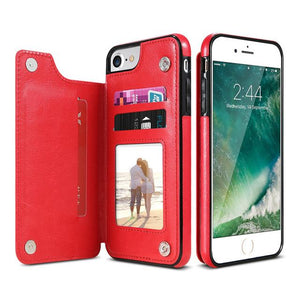 Retro PU Leather Case For iPhone X 6 6s 7 8 Plus Multi Card Holders Case Cover For iPhone 8 7 6 6s Plus X Phone Shells