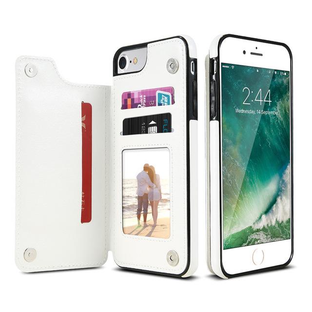 Retro PU Leather Case For iPhone X 6 6s 7 8 Plus Multi Card Holders Case Cover For iPhone 8 7 6 6s Plus X Phone Shells