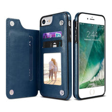 Load image into Gallery viewer, Retro PU Leather Case For iPhone X 6 6s 7 8 Plus Multi Card Holders Case Cover For iPhone 8 7 6 6s Plus X Phone Shells