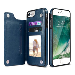 Retro PU Leather Case For iPhone X 6 6s 7 8 Plus Multi Card Holders Case Cover For iPhone 8 7 6 6s Plus X Phone Shells