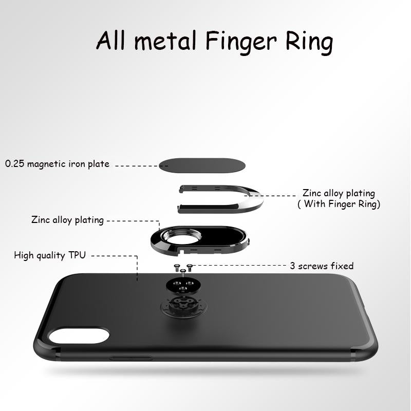 Toraise Case for iPhone X Car Holder Stand Magnetic Suction Bracket Finger Ring TPU Case For iPhoneX - ColaPa - Discover Hot Mobile Accessories Online