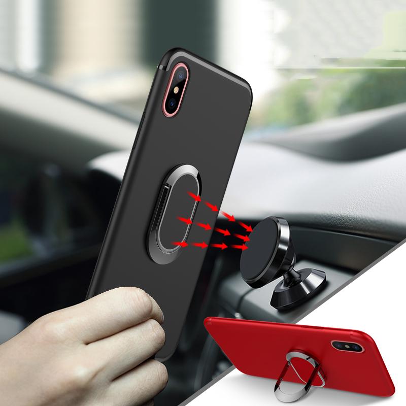 Toraise Case for iPhone X Car Holder Stand Magnetic Suction Bracket Finger Ring TPU Case For iPhoneX - ColaPa - Discover Hot Mobile Accessories Online