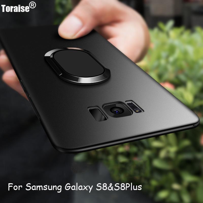 Toraise Case for Samsung Galaxy S8 S8 Plus Car Holder Stand Magnetic Suction Bracket Finger Ring TPU Case For Samsung S8 Plus - ColaPa - Discover Hot Mobile Accessories Online