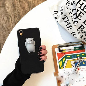 Cute Silicon Cartoon Cat Cases For iPhone 7 7 Plus 6 6s Cover Coque