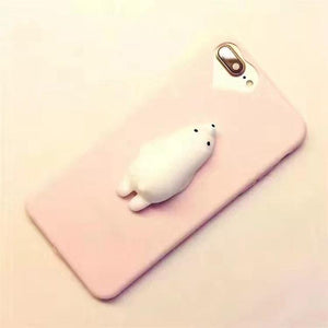 Cute Silicon Cartoon Cat Cases For iPhone 7 7 Plus 6 6s Cover Coque
